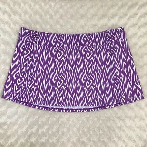 Cabana Beach Swim Skirt Cover Up Purple White M 12